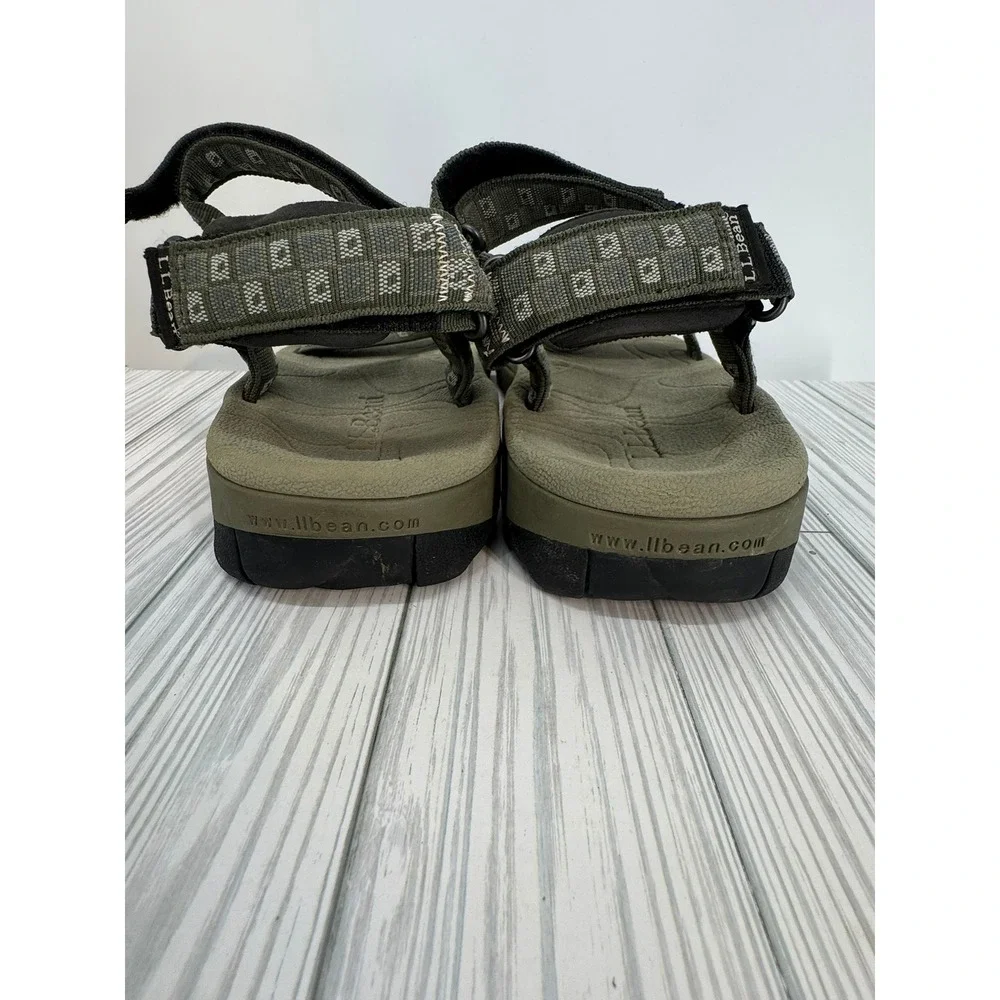 LL Bean Mens Olive‎ Green Sport Sandals Size 11 M Adjustable Strap Outdoor